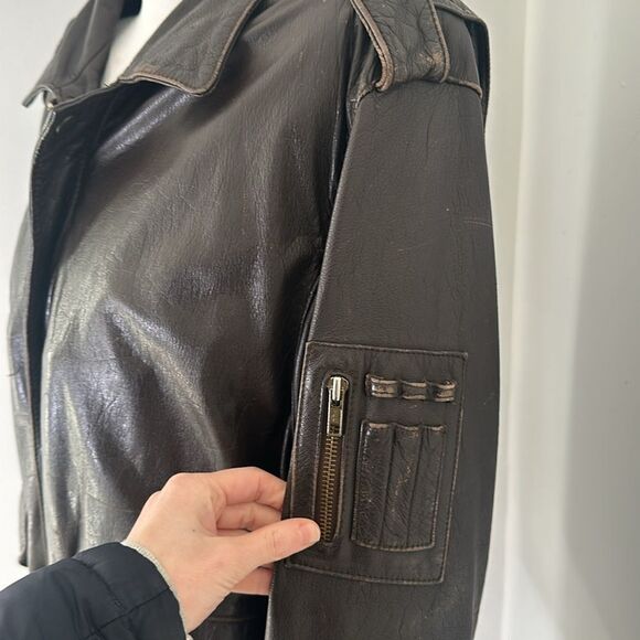 Vintage Wilson’s Leather Brown Leather 70s Flight Bomber - Picture 3 of 10